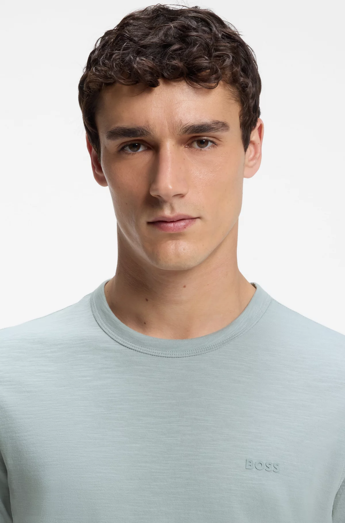 Cotton-jersey T-shirt with logo detail, Light Grey