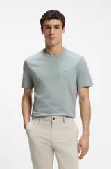 Cotton-jersey T-shirt with logo detail, Light Grey