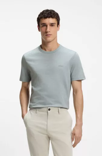 Cotton-jersey T-shirt with logo detail, Light Grey