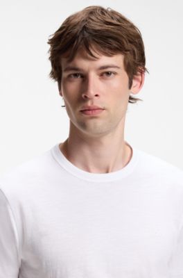 Cotton-jersey T-shirt with logo detail, White