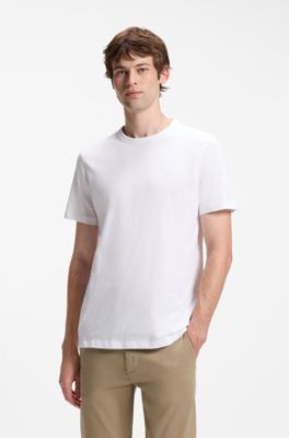Cotton-jersey T-shirt with logo detail, White