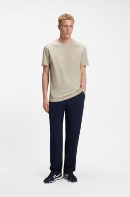 Cotton-jersey T-shirt with logo detail, Light Beige