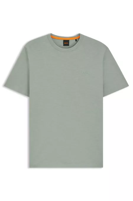 Regular-fit T-shirt in slub cotton with logo detail