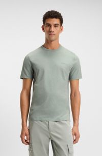 Regular-fit T-shirt van slubkatoen met logodetail, Kalk
