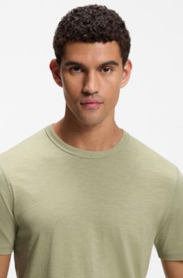 Cotton-jersey T-shirt with logo detail, Light Green
