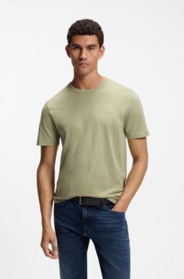 Cotton-jersey T-shirt with logo detail, Light Green