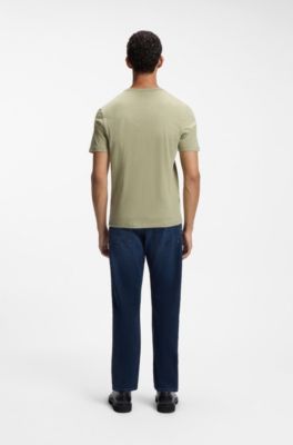 Cotton-jersey T-shirt with logo detail, Light Green