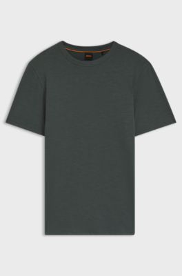Cotton-jersey T-shirt with logo detail, Dark Green