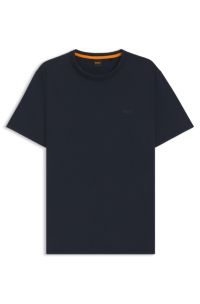 T-shirt van katoenen jersey met logodetail, Donkerblauw