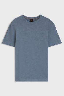 Cotton-jersey T-shirt with logo detail, Blue