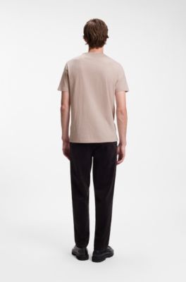 Cotton-jersey T-shirt with logo detail, Light Red