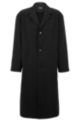Relaxed-fit coat in pure silk, Black