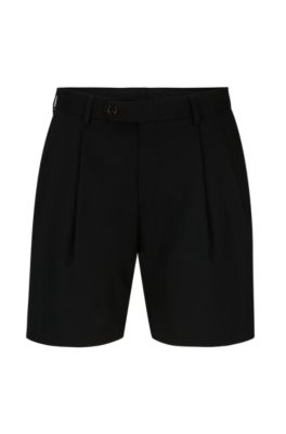 HUGO BOSS RELAXED-FIT SHORTS IN STRETCH VIRGIN WOOL