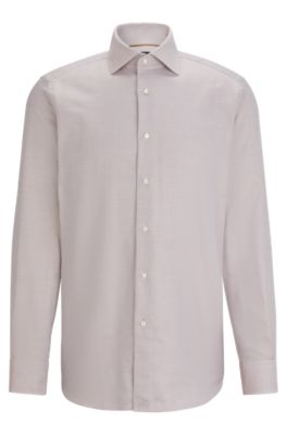 BOSS - Regular-fit long-sleeved shirt in cotton dobby