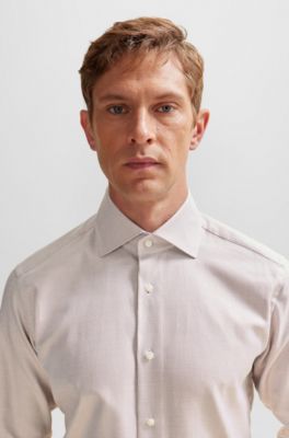 BOSS - Regular-fit long-sleeved shirt in cotton dobby