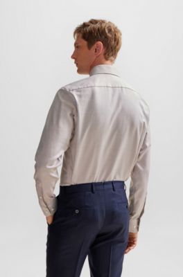 BOSS - Regular-fit long-sleeved shirt in cotton dobby