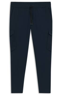 Tapered-fit trousers in easy-iron stretch poplin 1