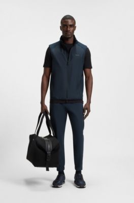 Tapered-Fit Hose aus b&uuml;gelleichter Stretch-Popeline, Dunkelblau