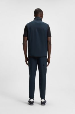 Tapered-Fit Hose aus b&uuml;gelleichter Stretch-Popeline, Dunkelblau