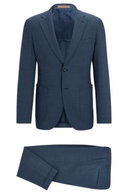 BOSS - Slim-fit two-piece suit in a micro-patterned wool blend