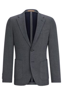 BOSS - スリムフィットジャケット コットン/カシミア/シルク 
