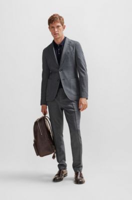 BOSS - スリムフィットジャケット コットン/カシミア/シルク 