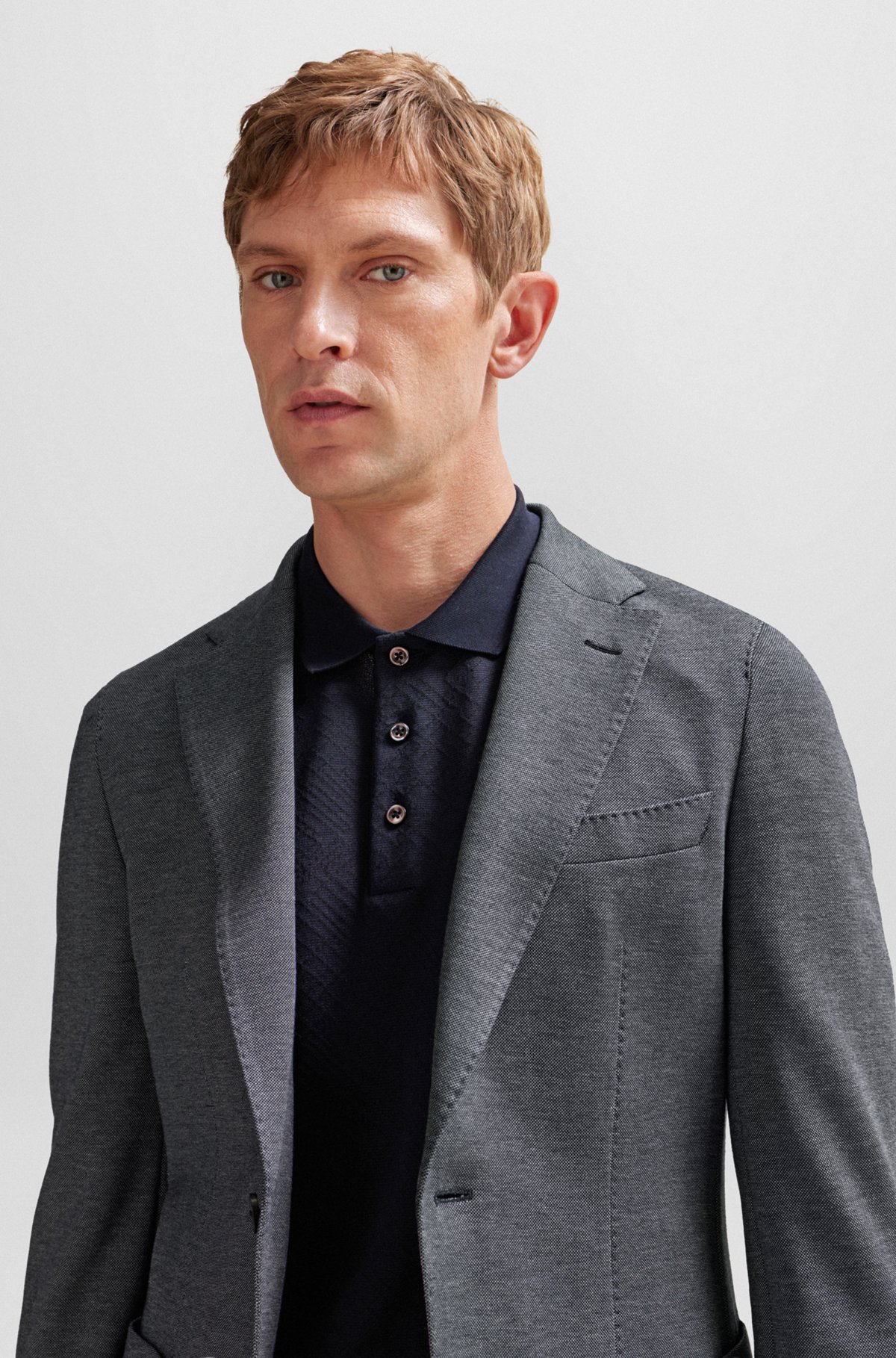 BOSS - Slim-fit jacket in cotton, cashmere and silk