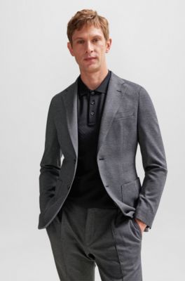 BOSS - スリムフィットジャケット コットン/カシミア/シルク 