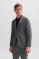 Slim-fit jacket in cotton, cashmere and silk, Dark Grey