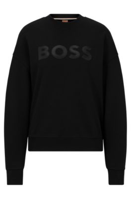BOSS - Cotton-terry sweatshirt with logo detail