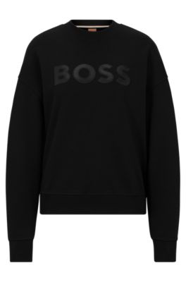 BOSS - コットンテリー スウェットシャツ ロゴディテール