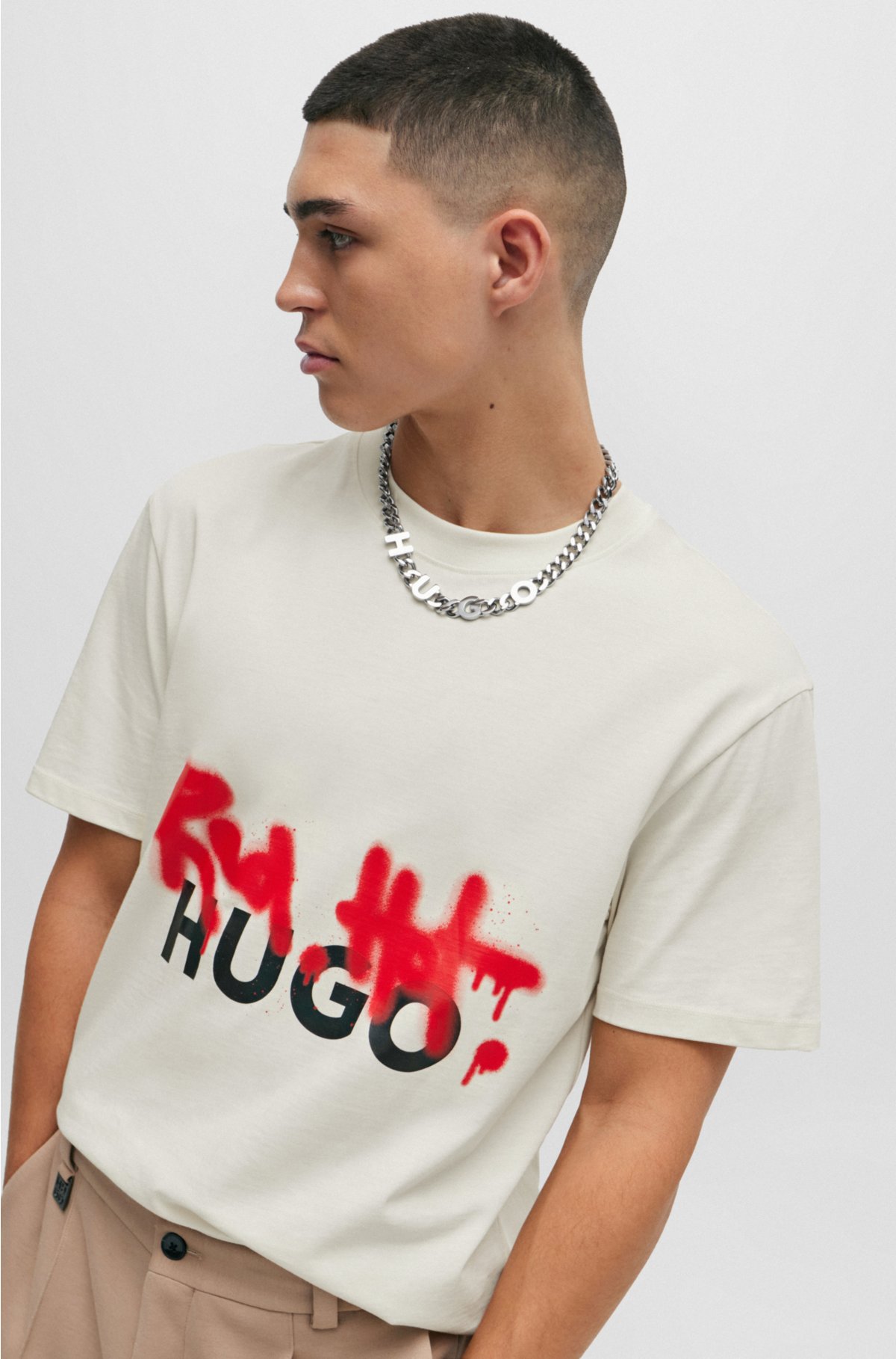 Dardini mock-neck T-shirt, HUGO