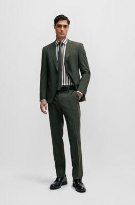 BOSS - Regular-fit shirt in a striped cotton blend