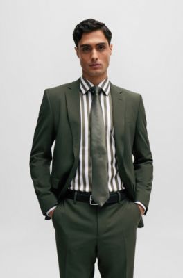 BOSS - Regular-fit shirt in a striped cotton blend