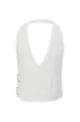 Regular-fit waistcoat in Italian wool with buckle closure, White