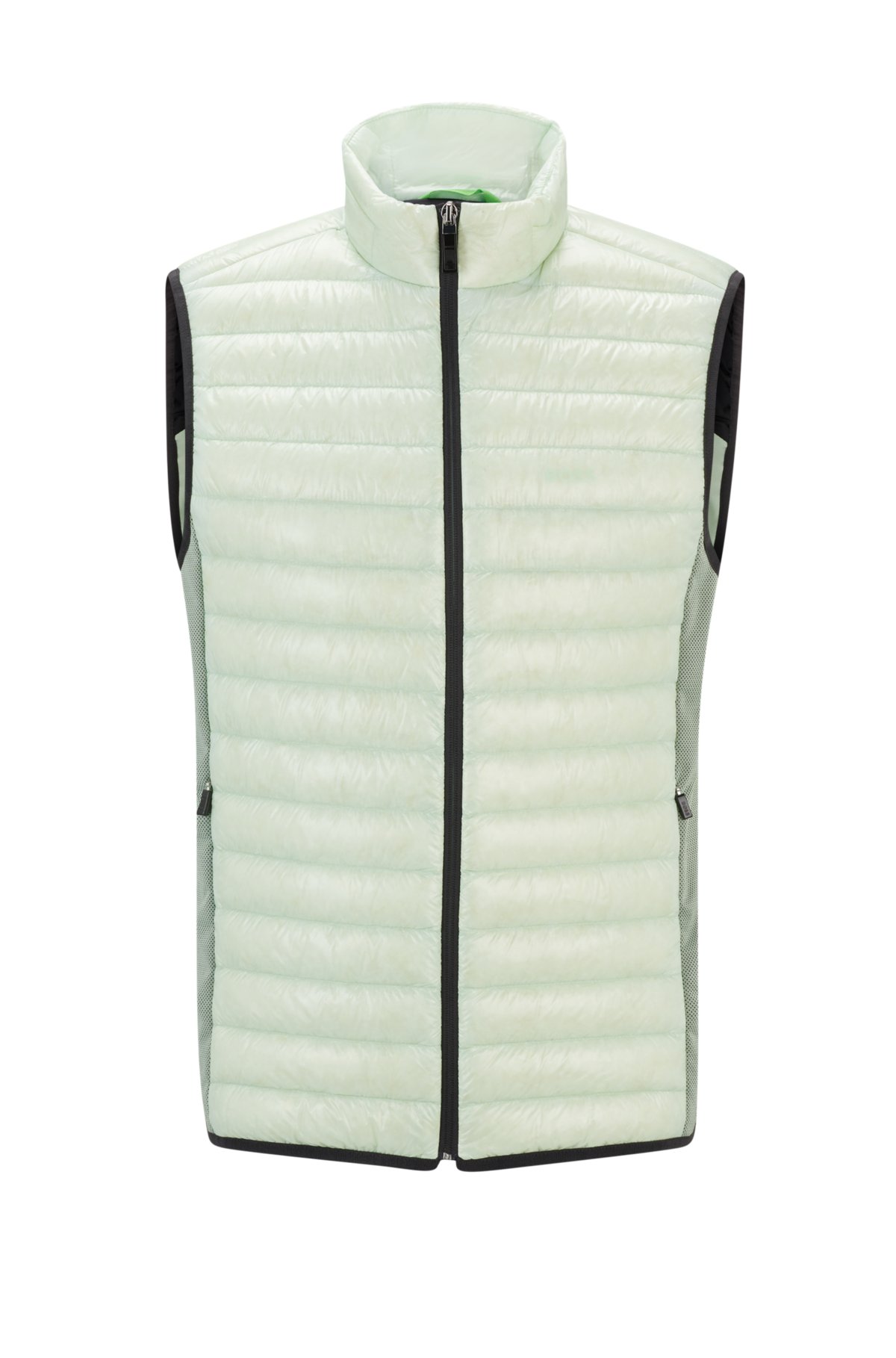 Lightweight water-repellent gilet with down filling, Light Green