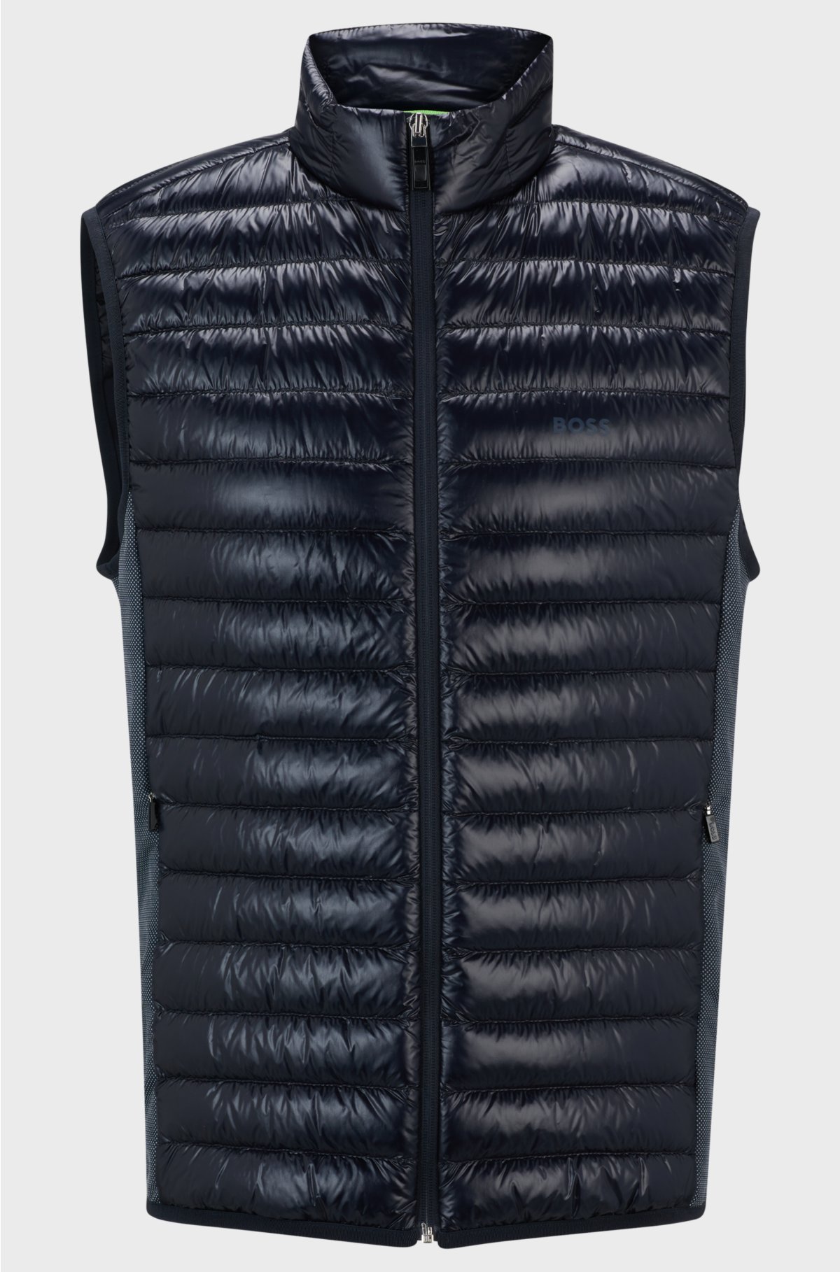 Lightweight water-repellent gilet with down filling, Dark Blue