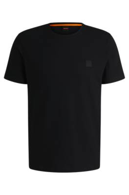 Hugo Boss Cotton-jersey T-shirt With Logo Patch In Black