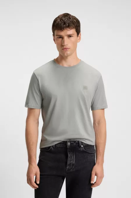 T-shirt en jersey de coton avec patch logoté