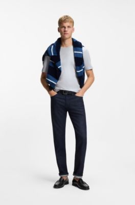 T-shirt en jersey de coton avec patch logot&eacute;, Gris chin&eacute;