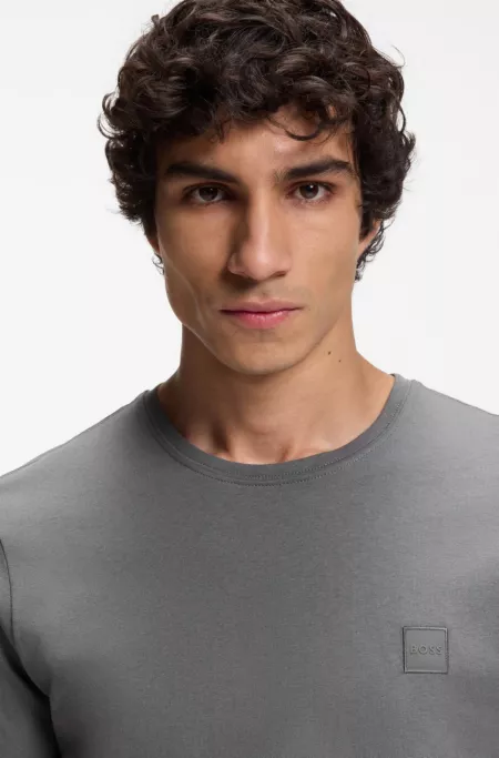 T-shirt en jersey de coton avec patch logoté