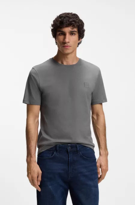 T-shirt en jersey de coton avec patch logoté