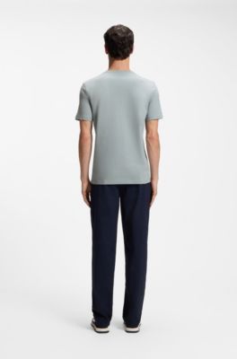 Cotton-jersey T-shirt with logo patch, Light Grey