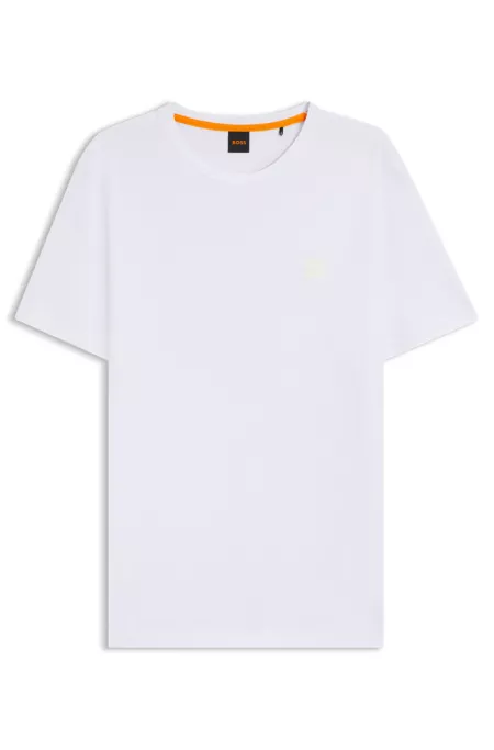 Cotton-jersey T-shirt with logo patch