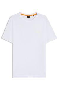 T-shirt en jersey de coton avec patch logo, Blanc