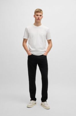 Cotton-jersey T-shirt with logo patch, White