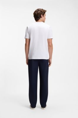 T-shirt van katoenen jersey met logopatch, Wit