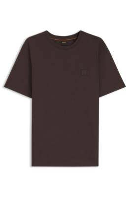 Cotton-jersey T-shirt with logo patch 4