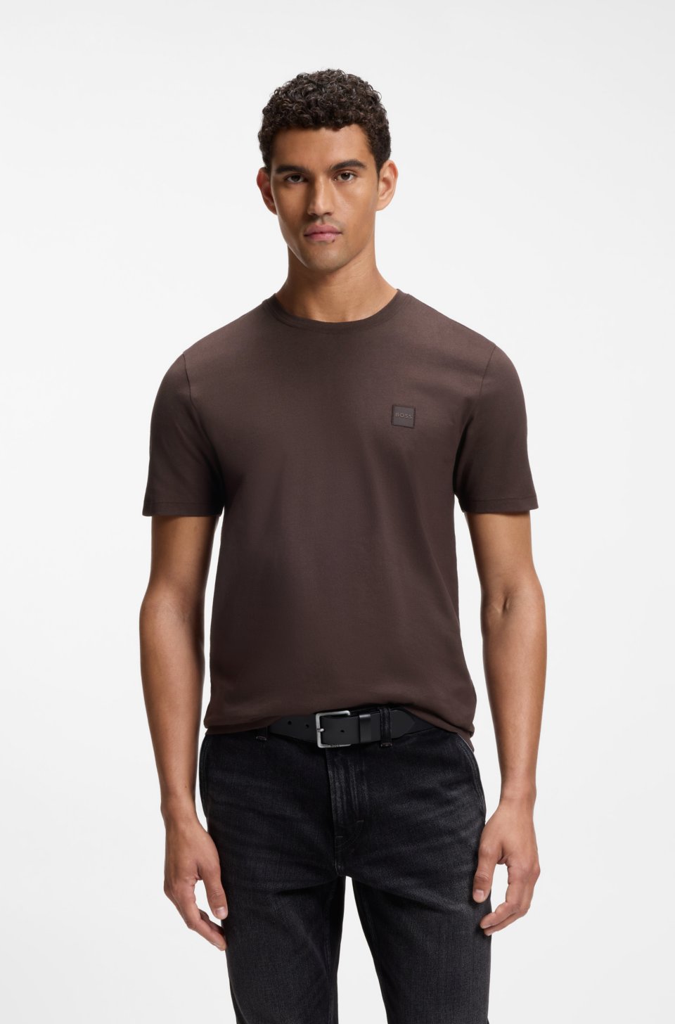 Cotton-jersey T-shirt with logo patch