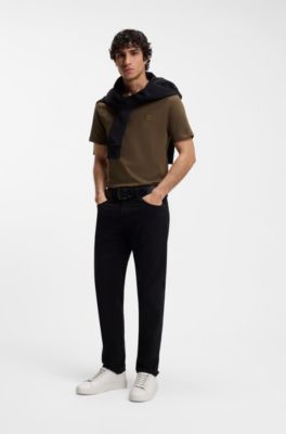 Cotton-jersey T-shirt with logo patch, Dark Brown